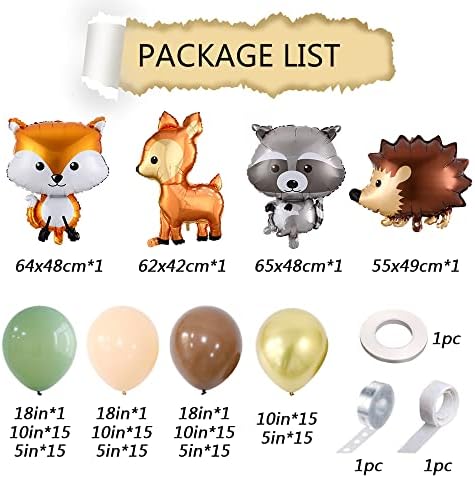 Woodland Animals Balloon Garland Kit 130pcs