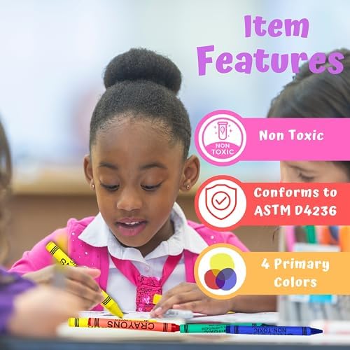4Es Novelty 144 Box 4 Pack Crayons for Kids