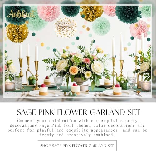 AOBKIAT 15PCS Tissue Paper Pom Poms Garland Decor Set