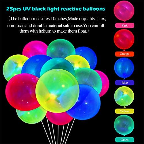 Glow Neon Paper Fans Set of 6 for Parties