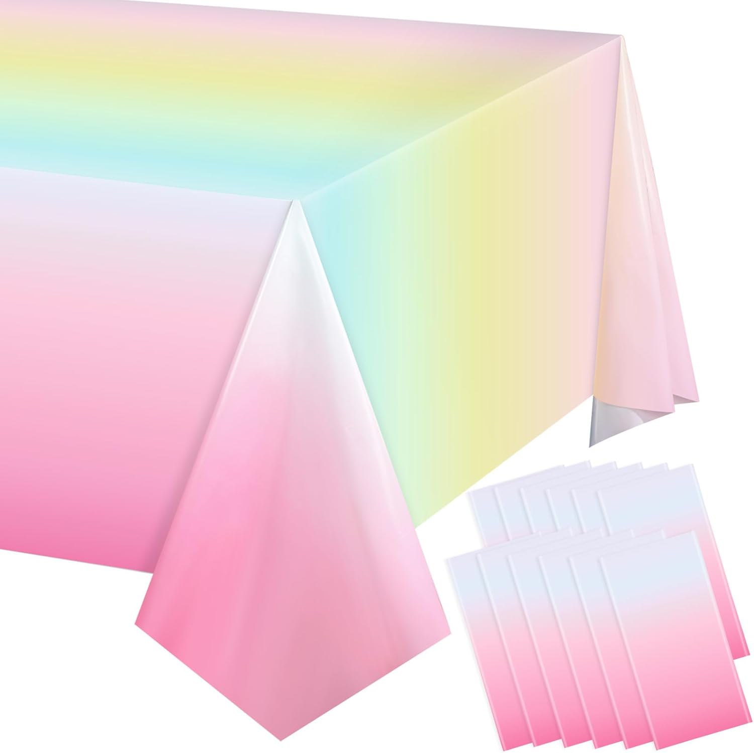 Riakrum Rainbow Plastic Tablecloths 3 Pack