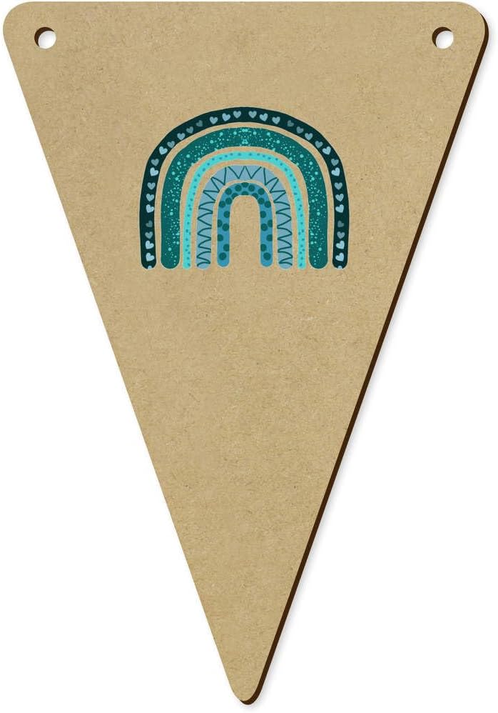 5 x 140mm Blue Rainbow Wooden Bunting Flags BN00086040