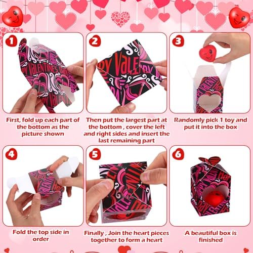 40 Piece Valentine Heart Stress Balls with Gift Box