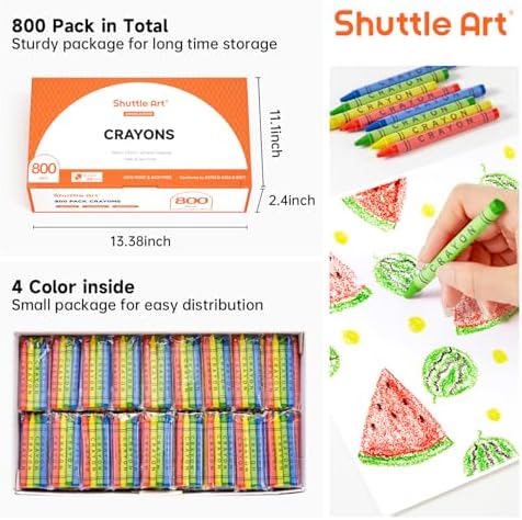 Shuttle Art Crayons 800 Piece Bulk Set