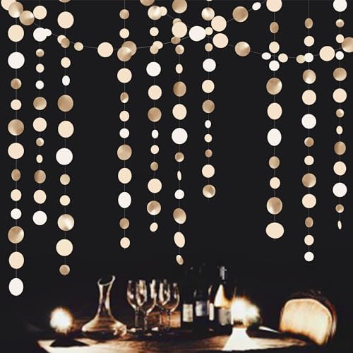 Champagne Gold Circle Dot Garland for Party Decorations