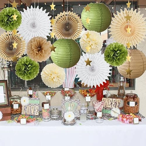 Olive Green and Brown Party Decor Kit