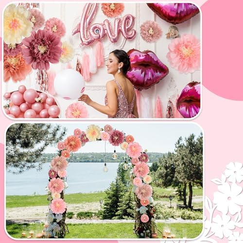 MotiMind 18 Pcs Tissue Paper Flowers Decorations