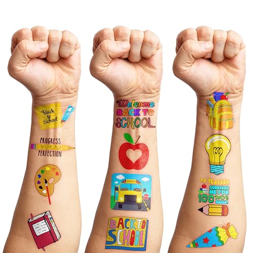 Welcome Back To School Temporary Tattoos 96 PCS Stickers