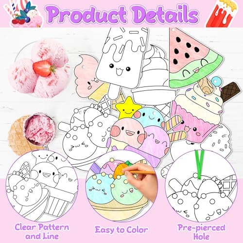 JAPBOR Ice Cream Coloring Craft Kit 83PCS