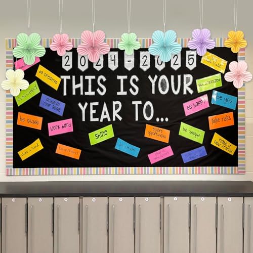 COCHIE Pastel Paper Fan Flowers Classroom Decorations Set