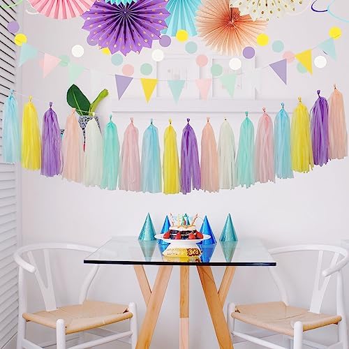 Pastel Rainbow Party Decorations 33pcs Kit