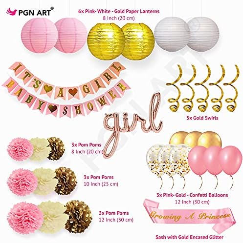 Pink and Gold Baby Shower Decorations for Girl