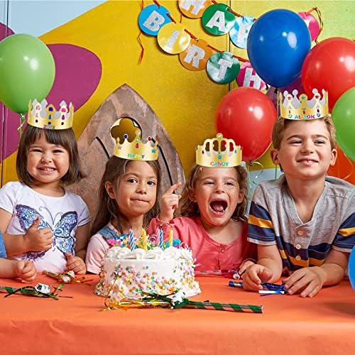 ZYNERY 47 PCS Golden Party Hats with Gem Stickers and Rhinestone Numbers