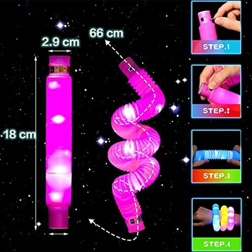 Jishi Light Up Pop Tubes LED Glow Sticks 8-Pack