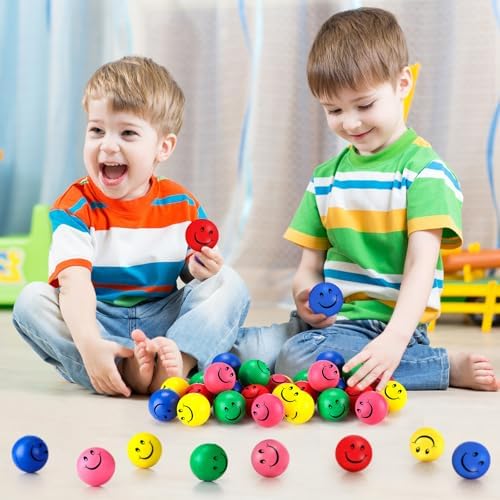 Zhanmai 100 Piece Smile Face Stress Balls for Kids Adults