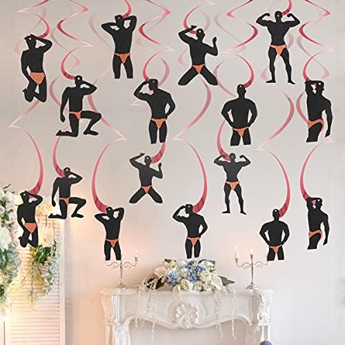 Lnlofen 30Pcs Rose Gold Male Dancer Bachelorette Decor