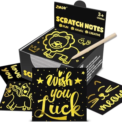 ZMLM Gold Scratch Art Notes 160 Pcs Mini Party Favors