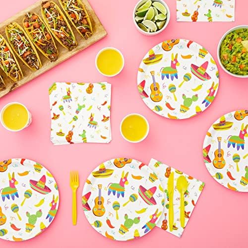BLUE PANDA 144 Piece Fiesta Dinnerware Set Serves 24