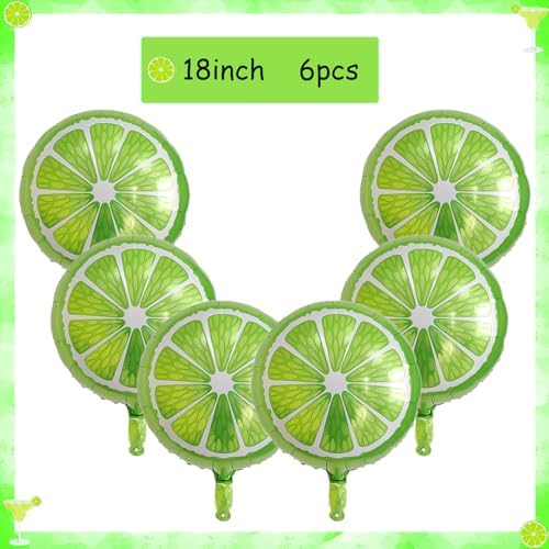 10Pcs Margarita Lime Mylar Balloons Set for Party Decorations