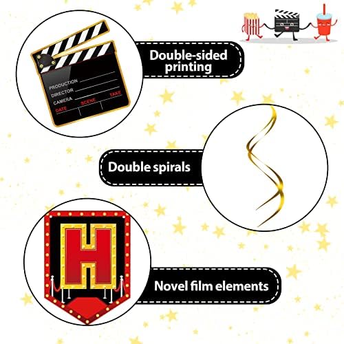 45 Piece Movie Night Decor Kit with Banner and Swirls