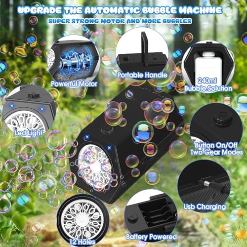 PANACARE Automatic Bubble Machine with LED Lights