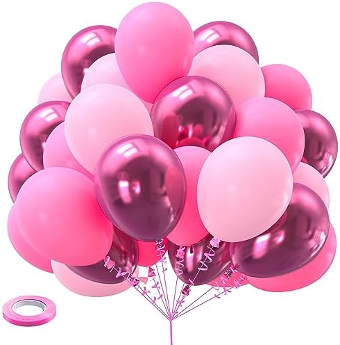 Kelfara 60pcs 12inch Pink Balloons Wedding Party Decor