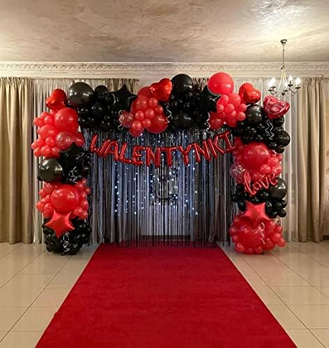 Bezente Black and Red Balloons Garland Kit 100Pcs