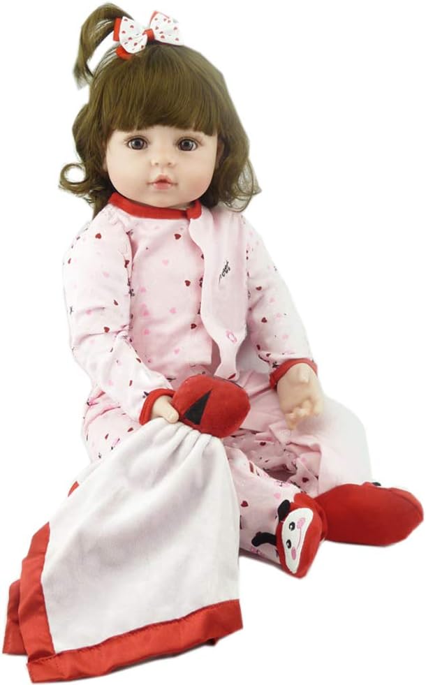 Pinky 24 Inch Reborn Baby Girl Doll with Long Hair