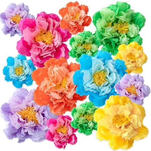 MotiMind 12 Pcs Tissue Paper Flowers for Party Decorations