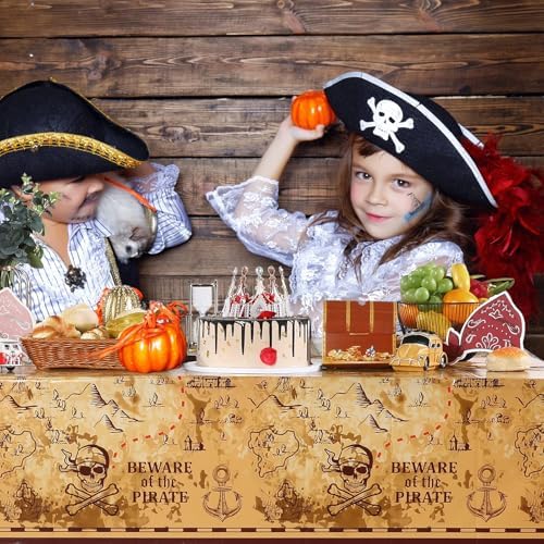 Irenare Pirate Party Tablecloth 54 x 108 Inches