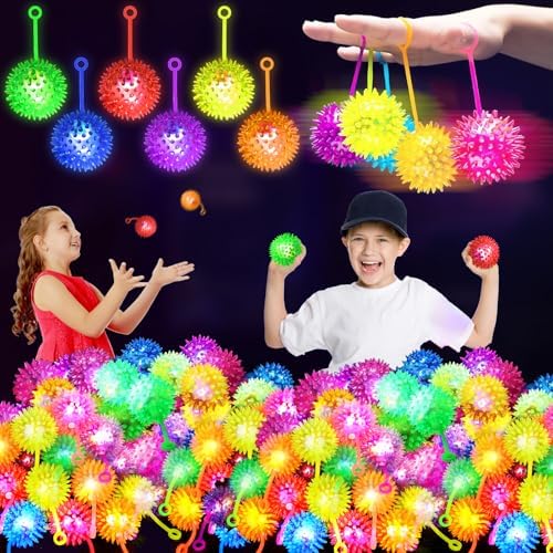 200PCS Light Up Bouncy Ball with LED Flashing Squeaky Design