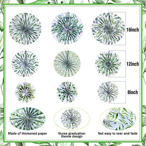 Outus 9 Pcs Eucalyptus Paper Fans Classroom Decor