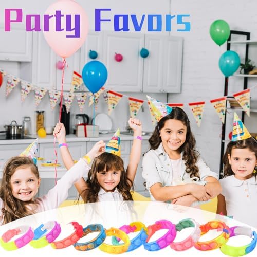Kids Pop Fidget Bracelet Toy Pack 60PCS