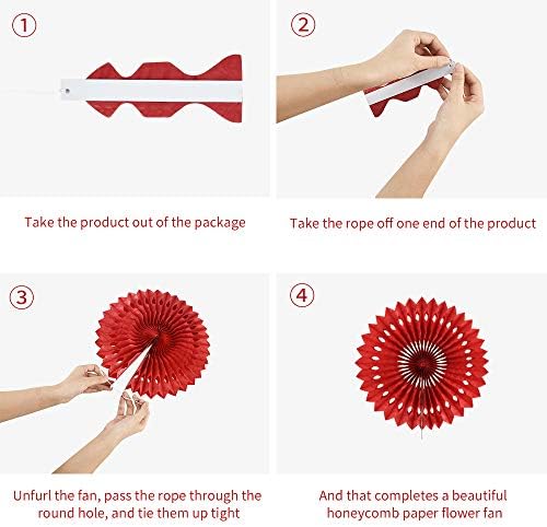 BEISHIDA Patriotic Tissue Paper Fan Garland 11packs