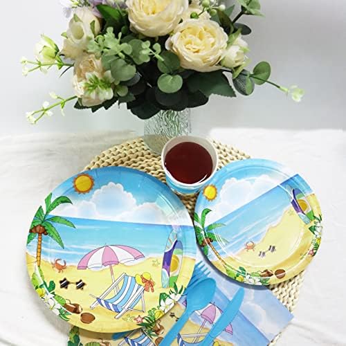 Beach Themed Party Plates and Napkins Set for 25 Guests