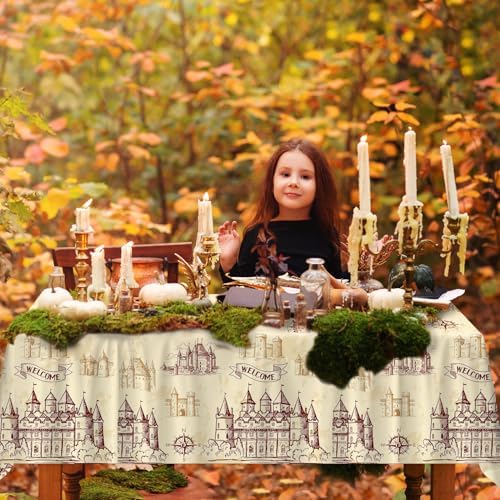 4Pcs Wizard Themed Tablecloth for Birthday Halloween Decor
