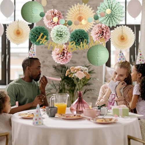 Sage Green and Dusty Pink Birthday Decor Kit