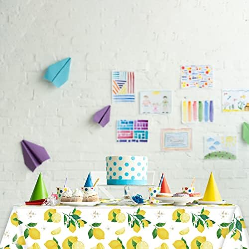 Wiooffen 3 Pcs Lemon Tablecloth Set for Birthday Party