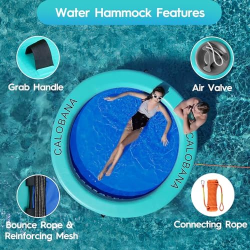 CALOBANA Round Floating Ring Inflatable Water Hammock for Adults
