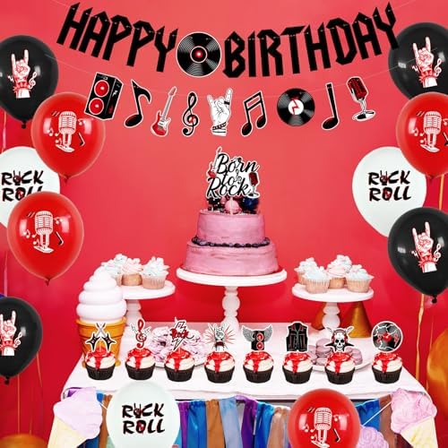 Crenics Rock and Roll Birthday Party Decorations