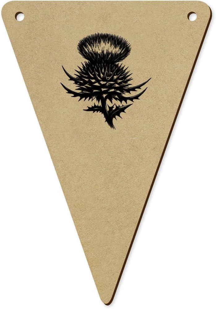 5 Pack Thistle Plant Wooden Bunting Flags BN00085777