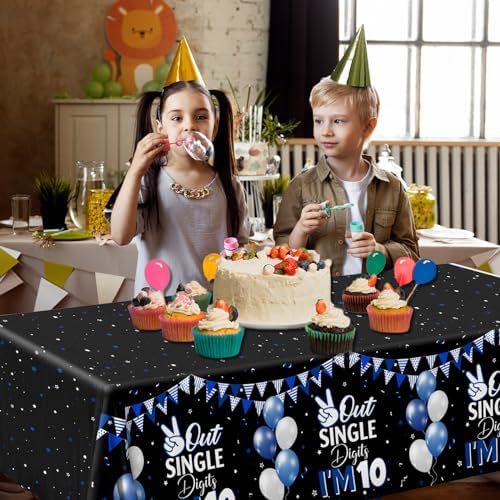 10th Birthday Decorations for Boys 3pcs Tablecloths
