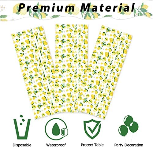 Wiooffen 3 Pcs Lemon Tablecloth Set for Birthday Party