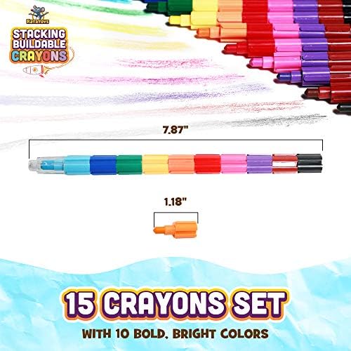 Stacking Crayons 15 Pc Set for Kids
