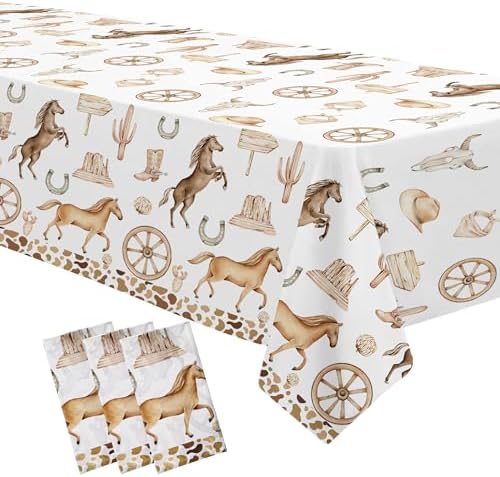Western Cowboy Party Decorations Tablecloth 3 Pack