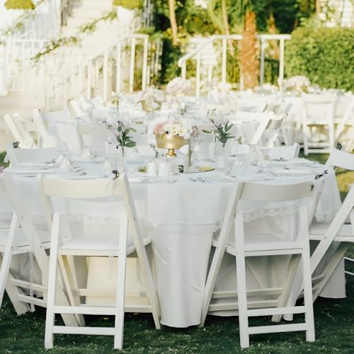 Cuckan 120 Inch Round Tablecloth 10 Pack White