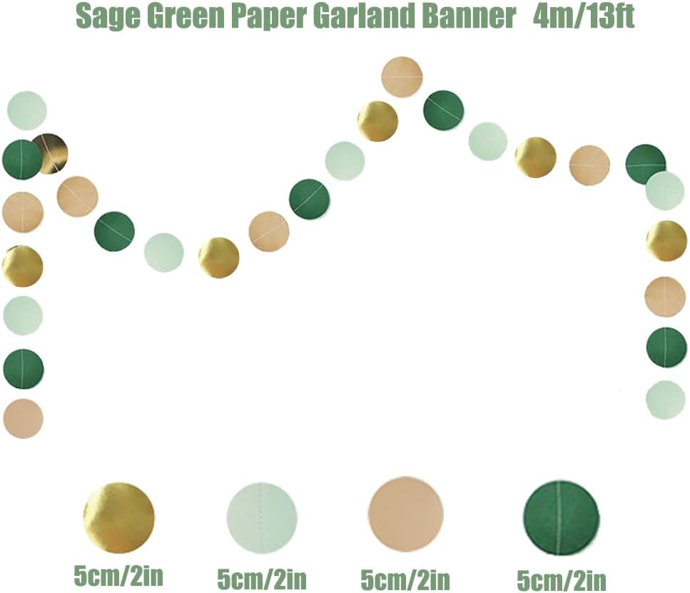 Sage Green Party Decorations with Gold and Beige