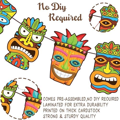 Hawaii Tiki Birthday Party Decor Banners
