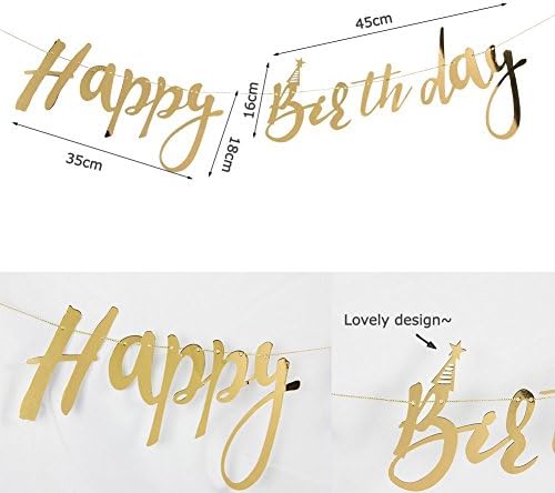 SUNBEAUTY Teal Gold Birthday Decor Set