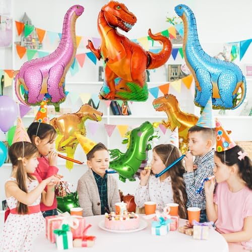 Dinosaur Foil Balloons Set 7 Pieces for Kids Party